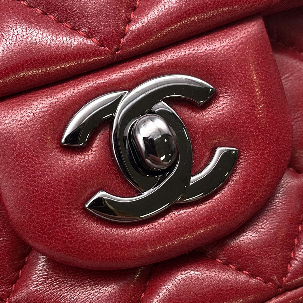 シャネル チェーンショルダーバッグ ココマーク ラムスキン CHANEL ミニ フラップ バッグ
