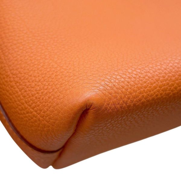 エルメス ショルダーバッグ ベルランゴPM オレンジ/シルバー金具 トゴ □F刻印