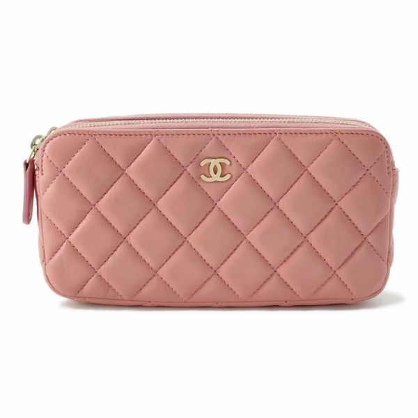 シャネル チェーンウォレット ココマーク マトラッセ ラムスキン A82527 CHANEL ポシェット 財布