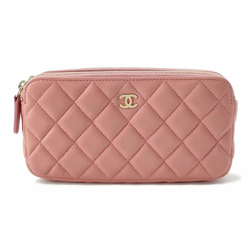 シャネル チェーンウォレット ココマーク マトラッセ ラムスキン A82527 CHANEL ポシェット 財布