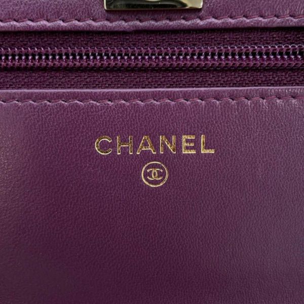 シャネル チェーンウォレット トレンディCC マトラッセ ココマーク ラムスキン A80892 CHANEL 財布