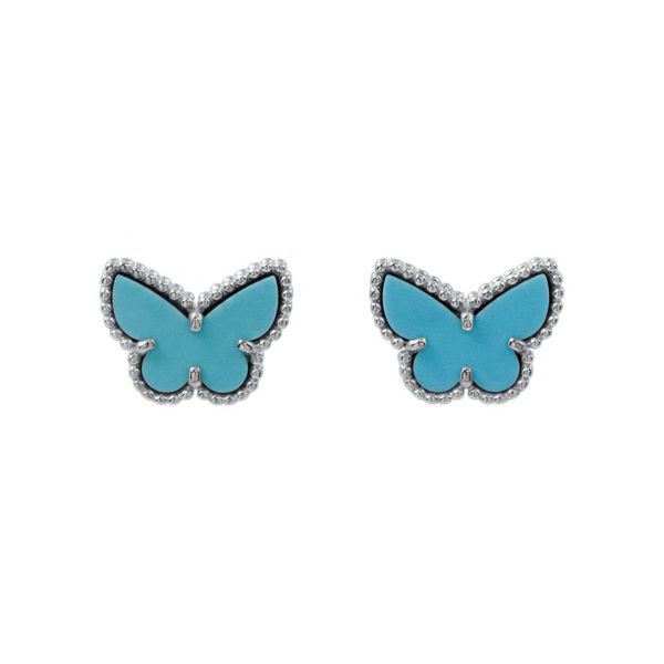 ヴァンクリーフ&アーペル ピアス スウィート パピヨン ピアス ターコイズ K18WGホワイトゴールド VCARN5JN00