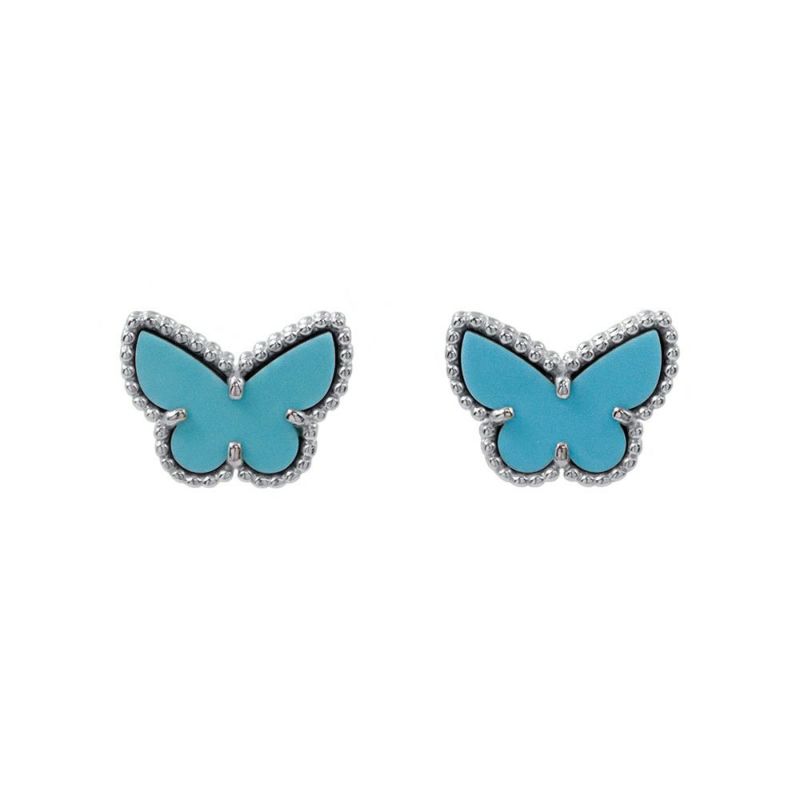 ヴァンクリーフ&アーペル ピアス スウィート パピヨン ピアス ターコイズ K18WGホワイトゴールド VCARN5JN00