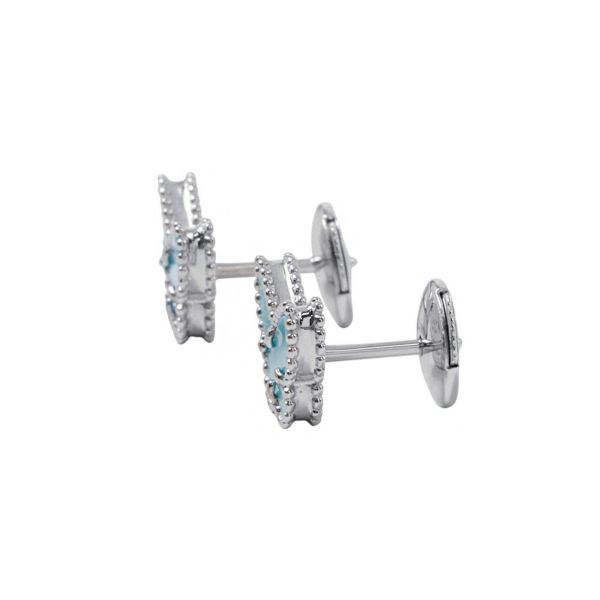 ヴァンクリーフ&アーペル ピアス スウィート パピヨン ピアス ターコイズ K18WGホワイトゴールド VCARN5JN00