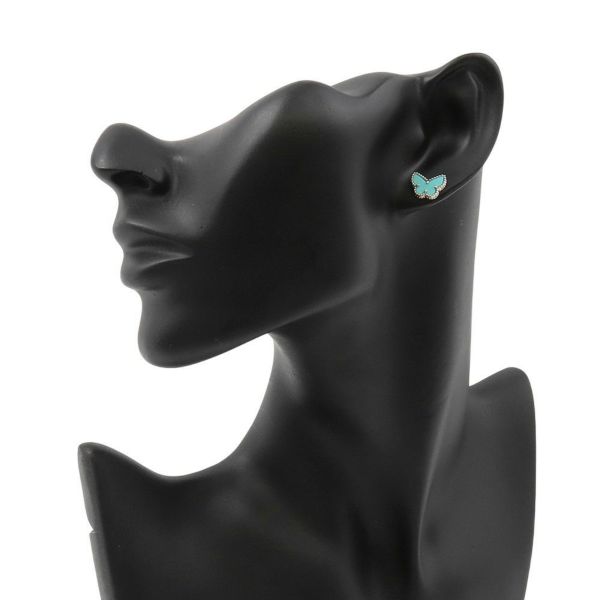 ヴァンクリーフ&アーペル ピアス スウィート パピヨン ピアス ターコイズ K18WGホワイトゴールド VCARN5JN00