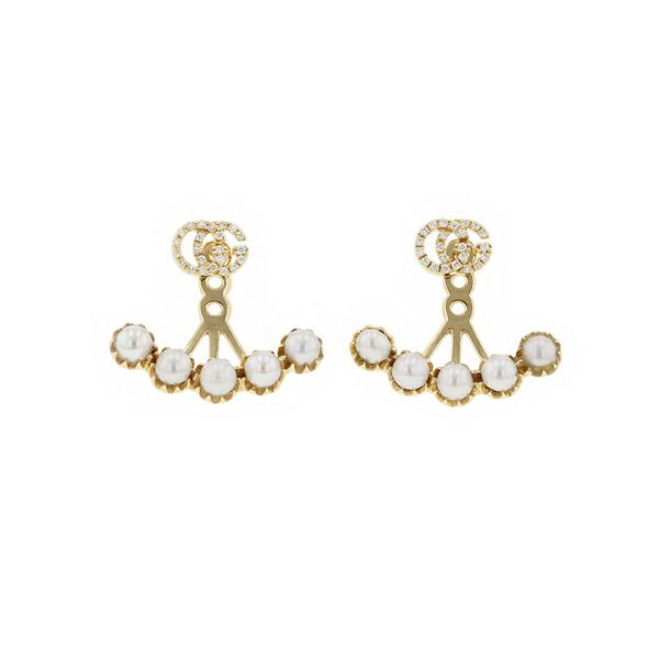 グッチ ピアス ダブルG ピアス ダイヤモンド パール K18YGイエローゴールド GUCCI 2way