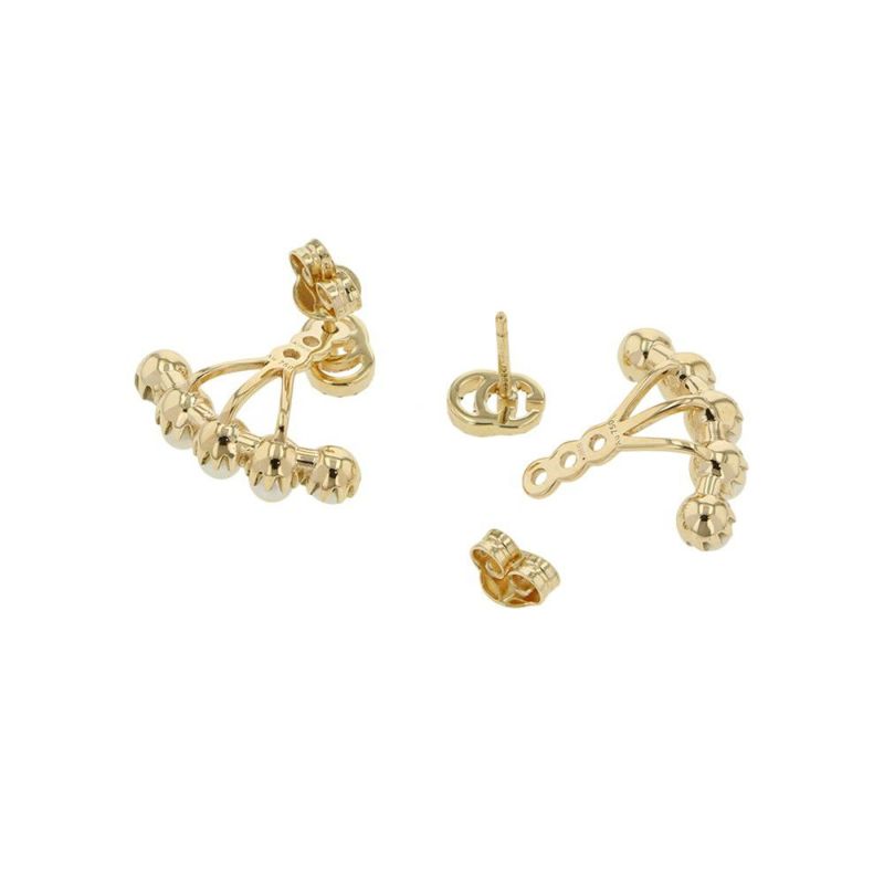 グッチ ピアス ダブルG ピアス ダイヤモンド パール K18YGイエローゴールド GUCCI 2way