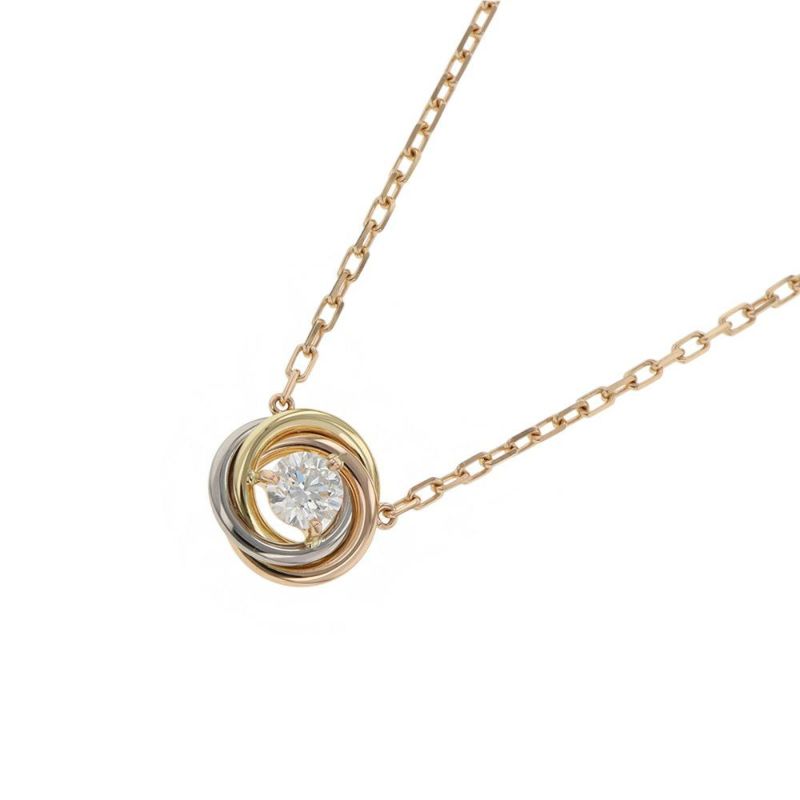 カルティエ ネックレス トリニティ ダイヤモンド K18YG/K18PG/K18WG Cartier ペンダント