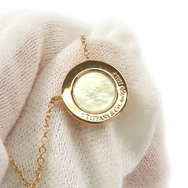 ティファニー ネックレス T トゥー サークル ペンダント マザーオブパール K18PGピンクゴールド Tiffany&Co.