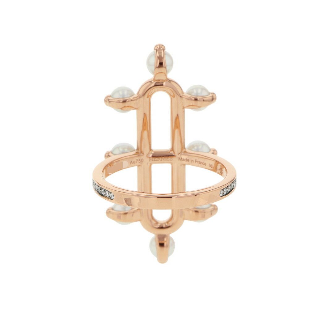 エルメス リング エルメス・シャンドラ MM ダイヤモンド パール 8P K18PGピンクゴールド サイズ56 HERMES 指輪