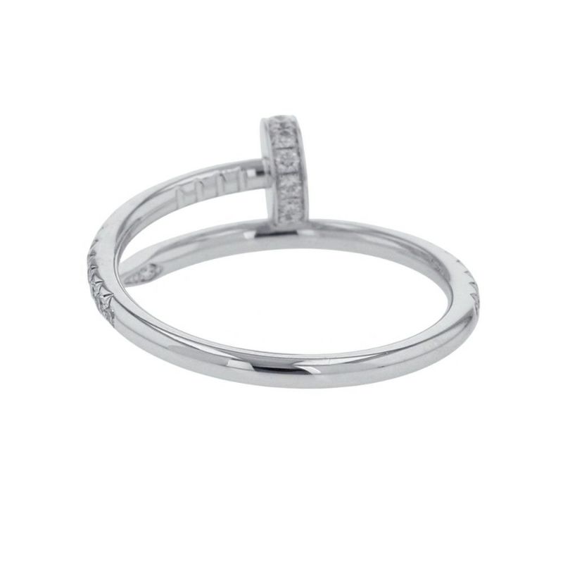 カルティエ リング ジュスト アン クル リング SM スモールモデル セミパヴェ ダイヤ 53P 計0.40ct K18WG サイズ53 B4231600 指輪