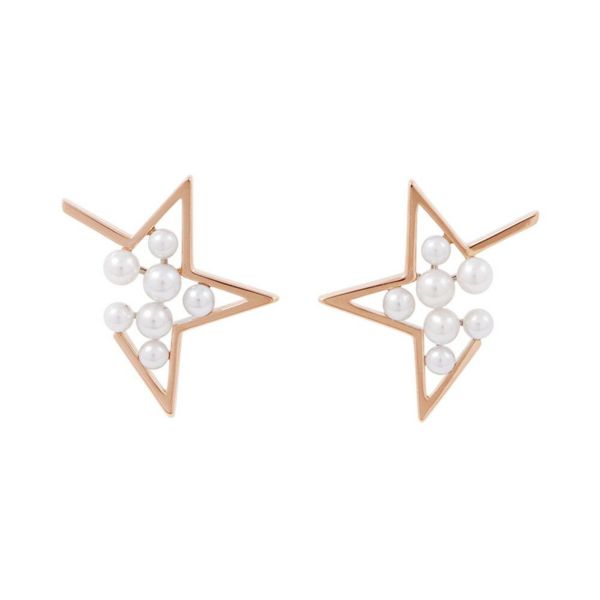 タサキ ピアス アブストラクト スター 真珠 パール K18PGピンクゴールド/K18YGイエローゴールド/サクラゴールド