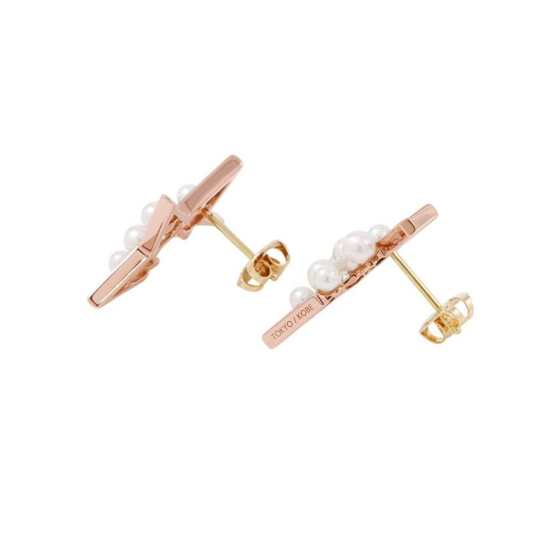 タサキ ピアス アブストラクト スター 真珠 パール K18PGピンクゴールド/K18YGイエローゴールド/サクラゴールド