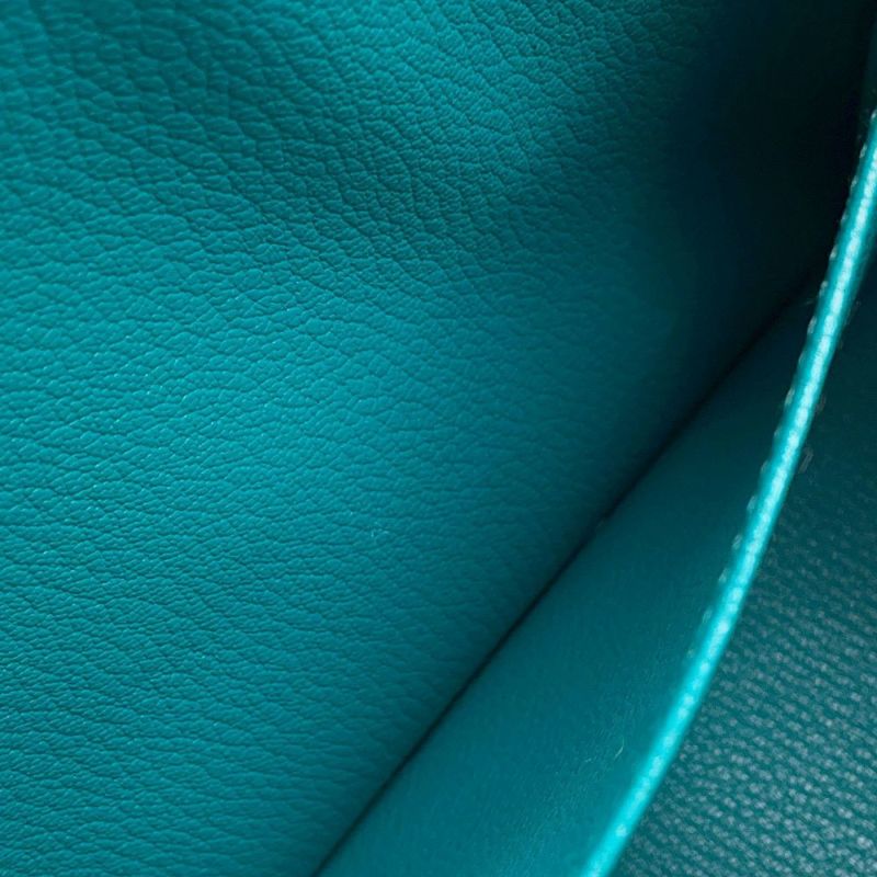 エルメス ハンドバッグ ケリー25 外縫い レザン/ブルーパオン/シャンパンゴールド金具 シェーブルコロマンデル D刻印 SPO