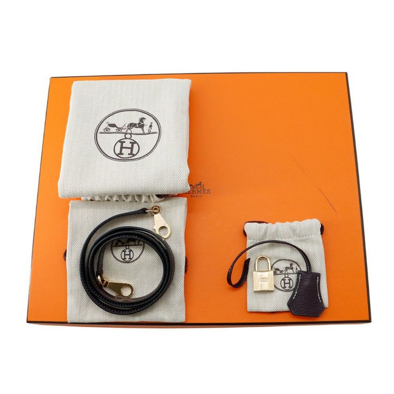 エルメス ハンドバッグ ケリー25 外縫い レザン/ブルーパオン/シャンパンゴールド金具 シェーブルコロマンデル D刻印 SPO