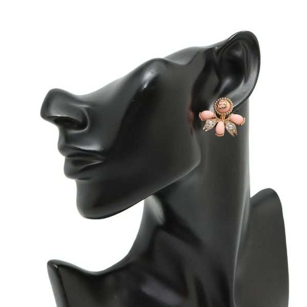【美品】 グッチ インターロッキングG ラインストーン ビー ピアス GUCCI(グッチ) インターロッキング G ビー 蜂 ラインストーン