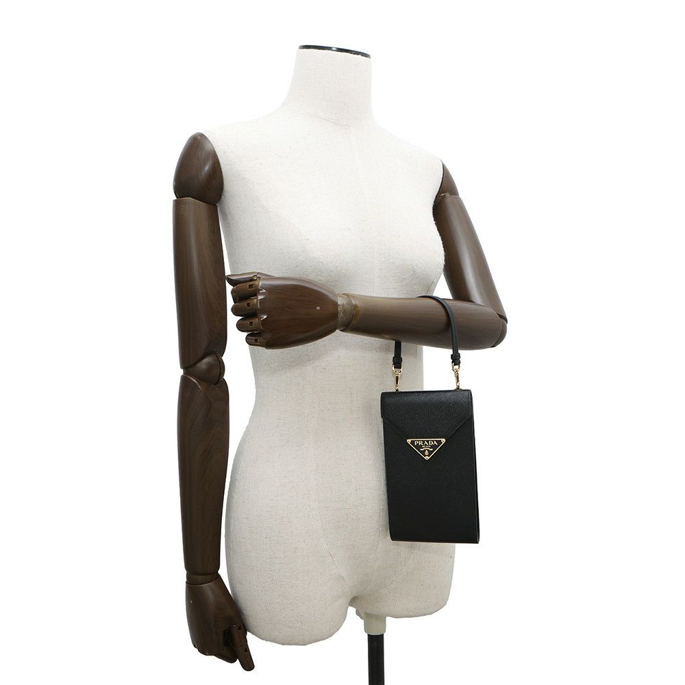 プラダ ハンドバッグ フォンポーチ サフィアーノレザー 1BP050 PRADA 黒 2way