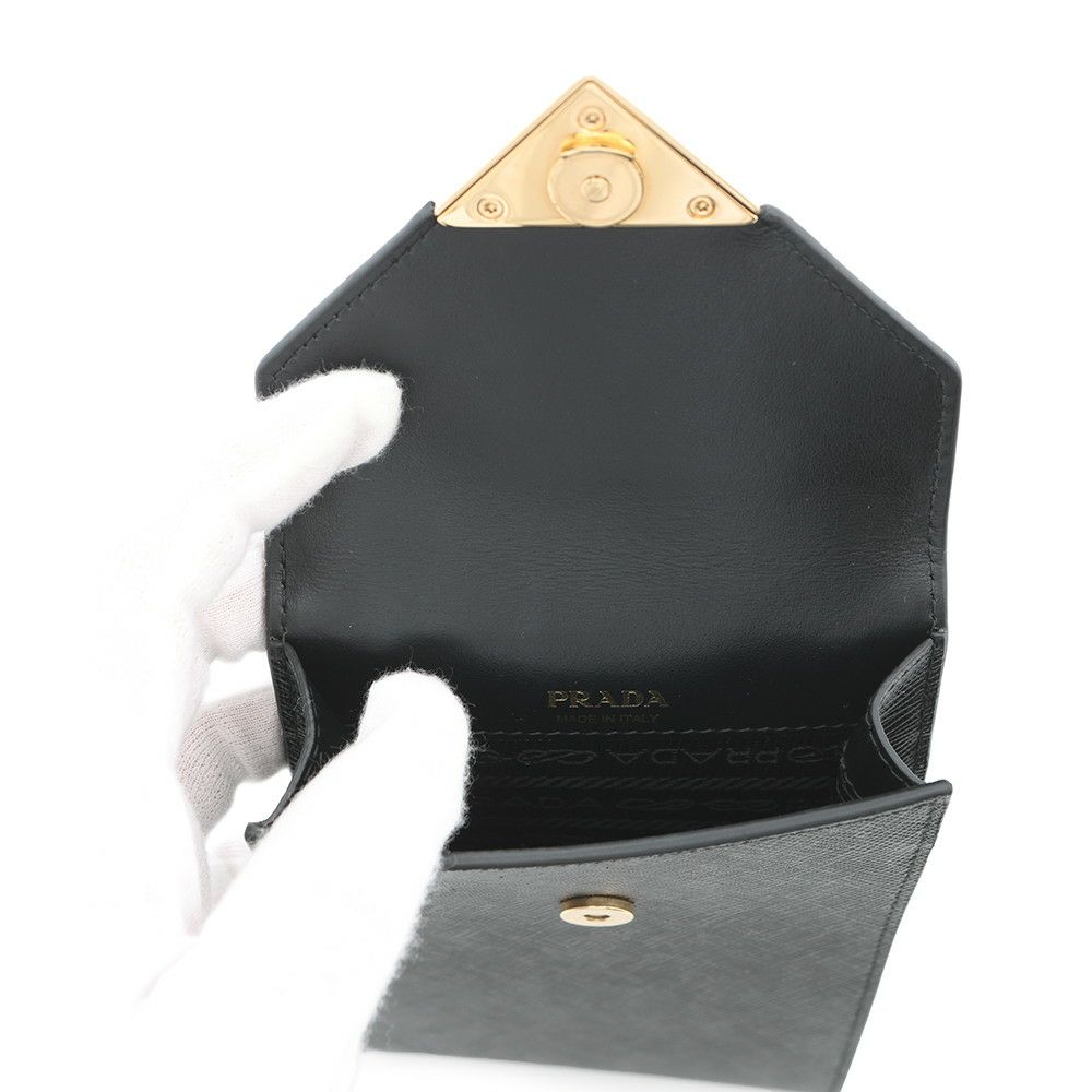 プラダ ハンドバッグ フォンポーチ サフィアーノレザー 1BP050 PRADA 黒 2way