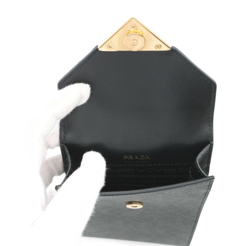 プラダ ハンドバッグ フォンポーチ サフィアーノレザー 1BP050 PRADA 黒 2way