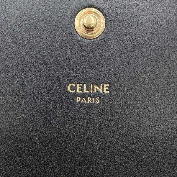 セリーヌ ショルダーバッグ トリオンフ マルチポシェット シャイニーカーフレザー 10L973 CELINE 黒