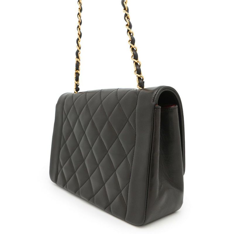 シャネル チェーンショルダーバッグ マトラッセ25 ココマーク シングルチェーン シングルフラップ A01165 CHANEL 黒