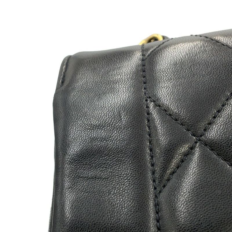 シャネル チェーンショルダーバッグ マトラッセ25 ココマーク シングルチェーン シングルフラップ A01165 CHANEL 黒