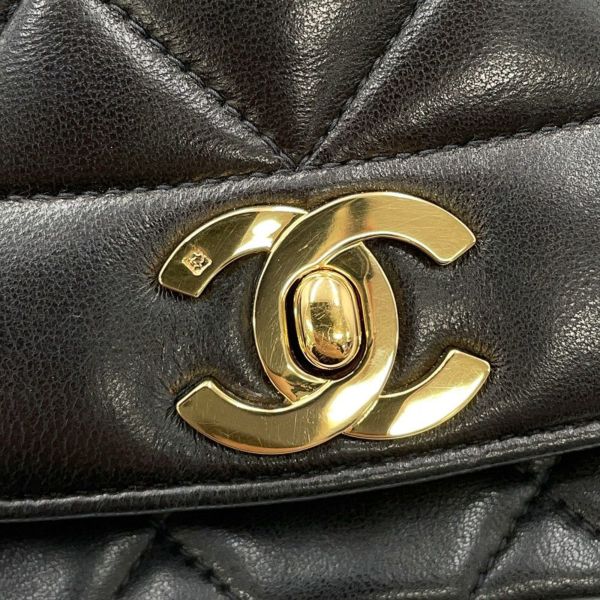 シャネル チェーンショルダーバッグ マトラッセ25 ココマーク シングルチェーン シングルフラップ A01165 CHANEL 黒