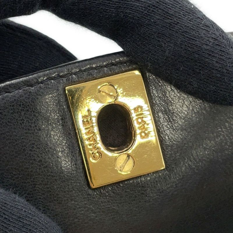 シャネル チェーンショルダーバッグ マトラッセ25 ココマーク シングルチェーン シングルフラップ A01165 CHANEL 黒