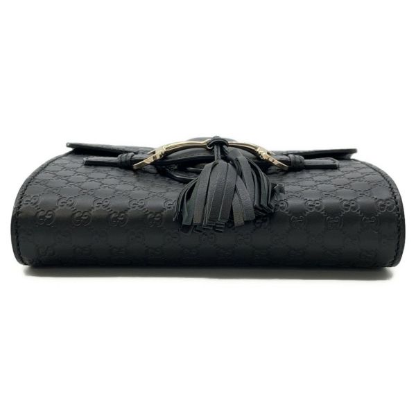 グッチ チェーンショルダーバッグ マイクログッチシマ ホースビット レザー 449636 GUCCI 黒 アウトレット品