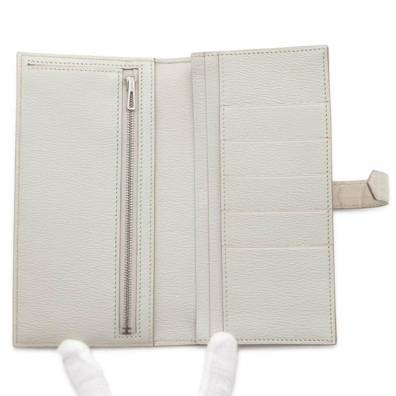 エルメス 長財布 ベアンスフレ ベトン/シルバー金具 アリゲーターマット Z刻印 HERMES 財布
