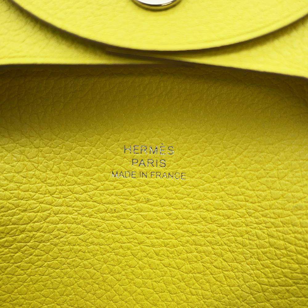 エルメス コインケース バスティア ライム エバーカラー Z刻印 HERMES 財布