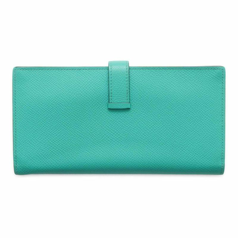 エルメス 長財布 ベアンスフレ ヴェールヴェローヌ/シルバー金具 ヴォーエプソン D刻印 HERMES 財布