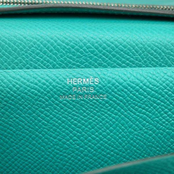 エルメス 長財布 ベアンスフレ ヴェールヴェローヌ/シルバー金具 ヴォーエプソン D刻印 HERMES 財布