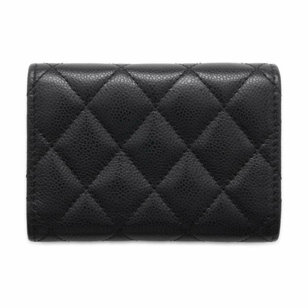 シャネル 三つ折り財布 マトラッセ ココマーク クラシック スモール フラップ ウォレット AP0230 CHANEL 財布 黒