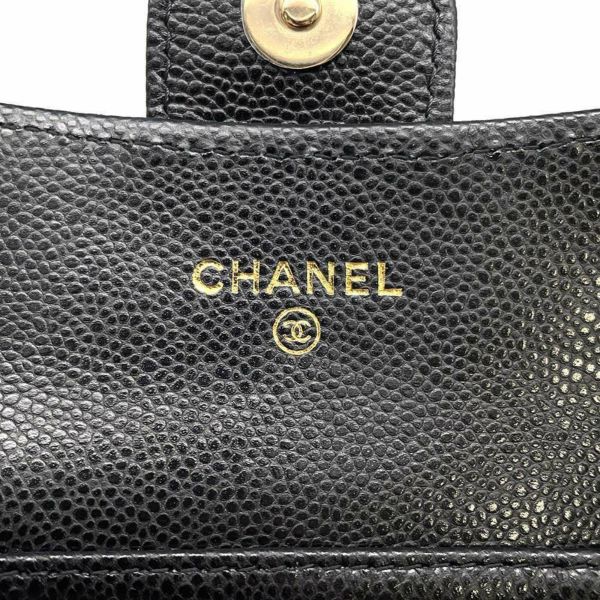 シャネル チェーンウォレット マトラッセ ココマーク ミニ ソフトキャビアスキン ブラック AP0238 CHANEL 財布 黒