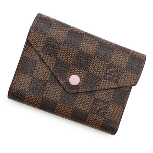 ルイヴィトン 三つ折り財布 ダミエ・エベヌ ポルトフォイユ・ヴィクトリーヌ N61700 LOUIS VUITTON ヴィトン 財布