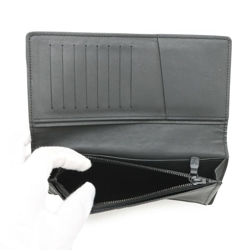 ルイヴィトン 長財布 モノグラム・シャドウ ポルトフォイユ・ブラザ M62900 ヴィトン メンズ ブラック 黒