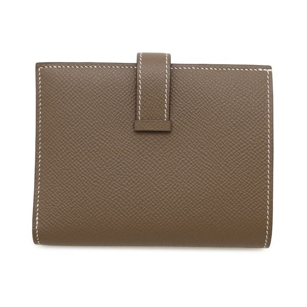 エルメス 二つ折り財布 ベアンコンパクト エトゥープ/ゴールド金具 エプソン W刻印 HERMES 財布