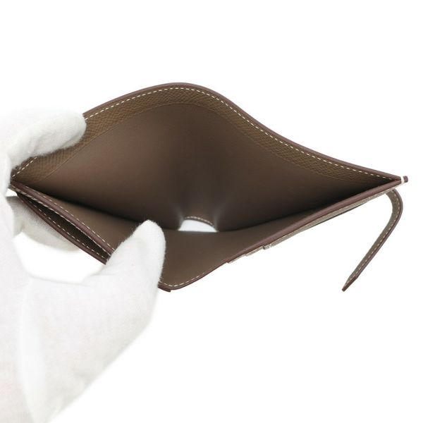 エルメス 二つ折り財布 ベアンコンパクト エトゥープ/ゴールド金具 エプソン W刻印 HERMES 財布
