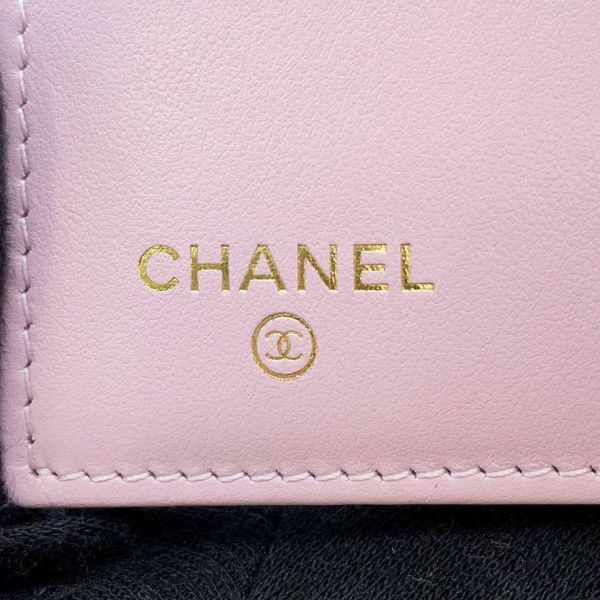 シャネル 三つ折り財布 マトラッセ ココマーク キャビアスキン ブラック AP0232 CHANEL 財布 ピンク