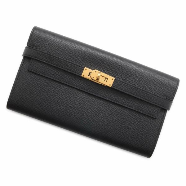 HERMES / ケリーウォレットロング ブラック A刻印 エプソン 長財布 HERMES / ケリーウォレットロング ブラック A刻印 エプソン 長