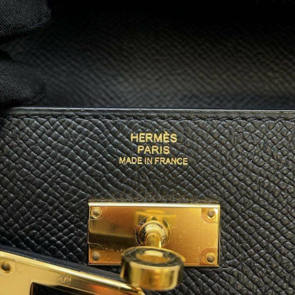 エルメス 長財布 ケリーウォレット ロング ブラック/ゴールド金具 ヴォーエプソン A刻印 HERMES 財布 黒