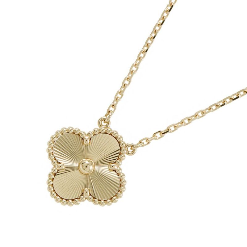 ヴァンクリーフ&アーペル ネックレス ヴィンテージ アルハンブラ ペンダント ギヨシェ K18YGイエローゴールド VCARP4KL00