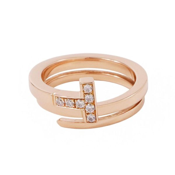 Tiffany & Co. リング Tスクエア ラップ K18PG SV925 ティファニー リング Tスクエア ラップ リング ダイヤモンド