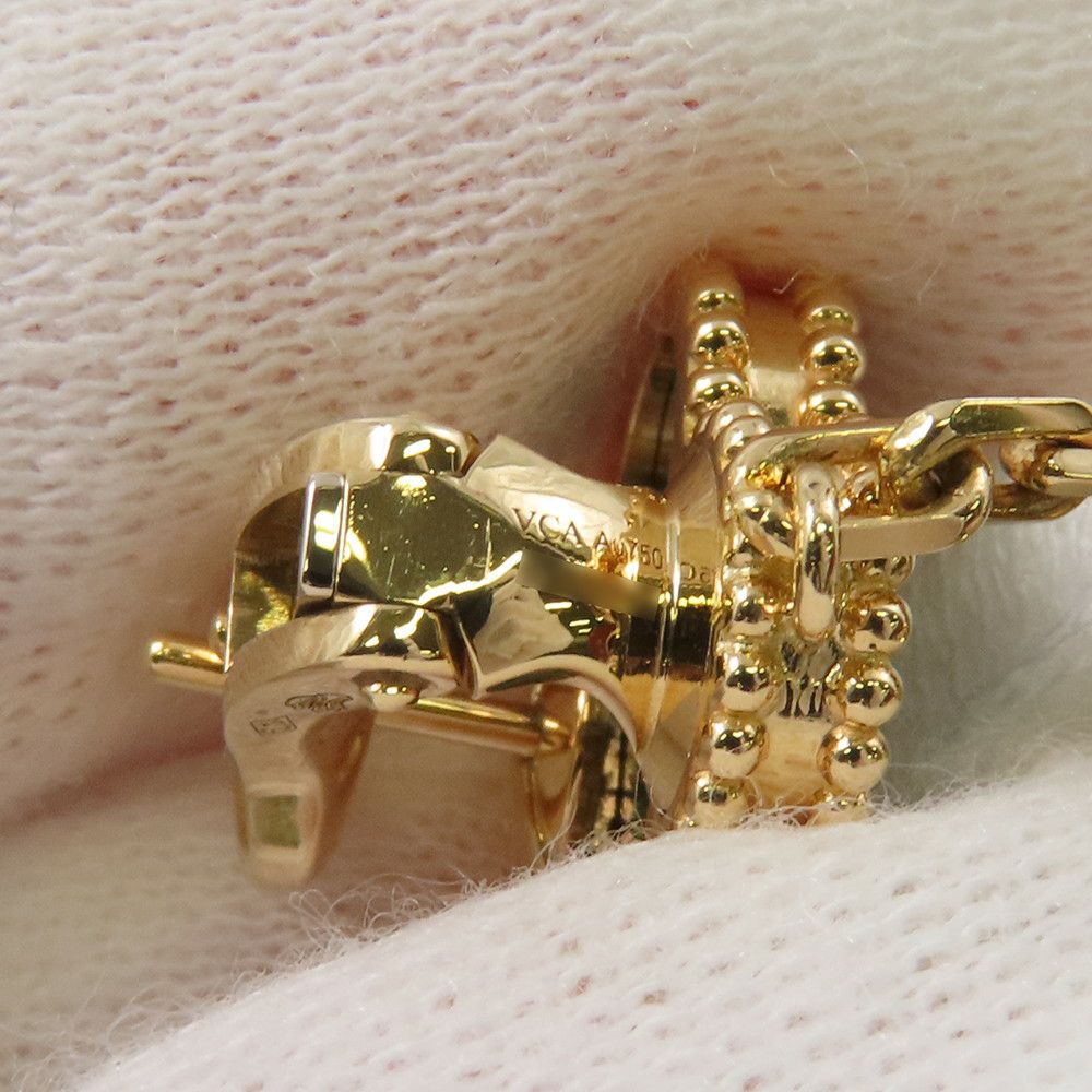 ヴァンクリーフ&アーペル ピアス マジック アルハンブラ イヤリング 3モチーフ マラカイト K18YGイエローゴールド VCARO2AG00