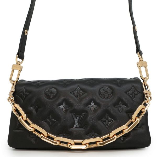 ルイヴィトン ショルダーバッグ モノグラム・パターン/ラムレザー ポシェットクッサン M83359 LOUIS VUITTON ブラック 黒