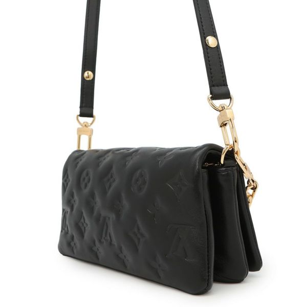 ルイヴィトン ショルダーバッグ モノグラム・パターン/ラムレザー ポシェットクッサン M83359 LOUIS VUITTON ブラック 黒