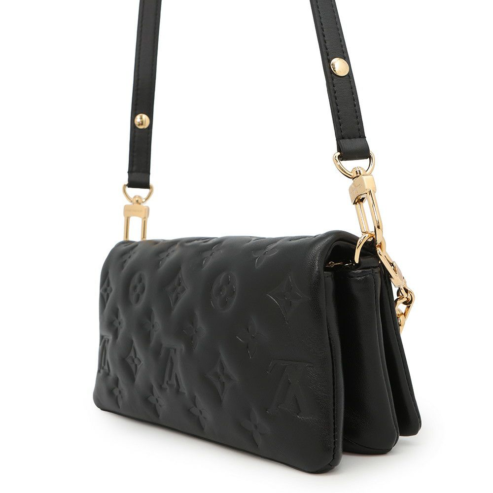 ルイヴィトン ショルダーバッグ モノグラム・パターン/ラムレザー ポシェットクッサン M83359 LOUIS VUITTON ブラック 黒