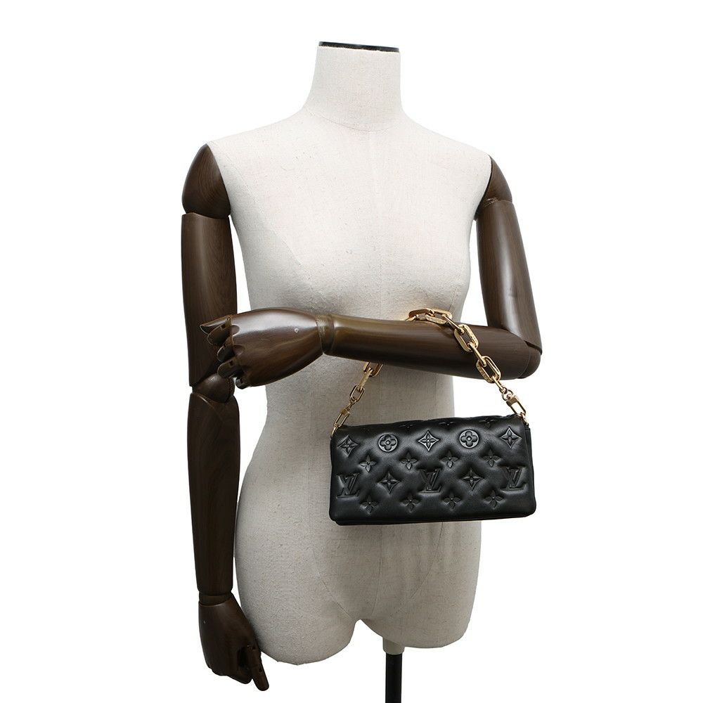 ルイヴィトン ショルダーバッグ モノグラム・パターン/ラムレザー ポシェットクッサン M83359 LOUIS VUITTON ブラック 黒