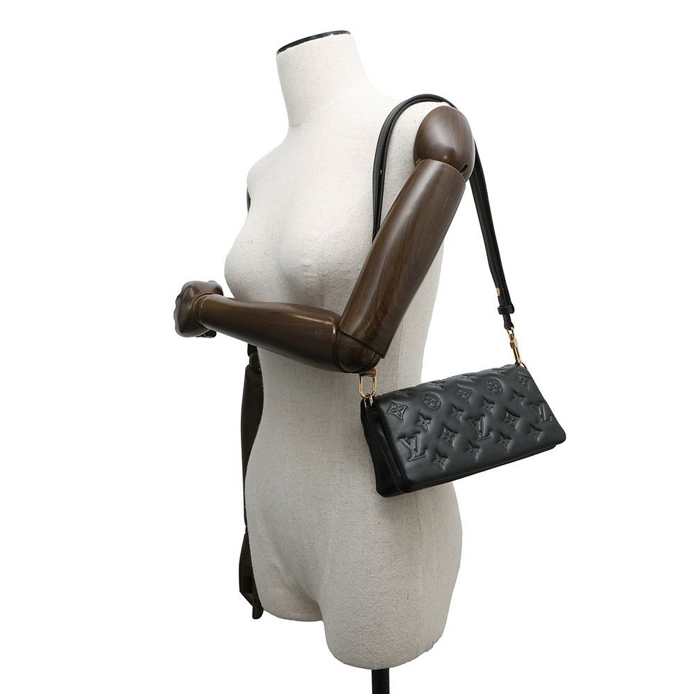 ルイヴィトン ショルダーバッグ モノグラム・パターン/ラムレザー ポシェットクッサン M83359 LOUIS VUITTON ブラック 黒
